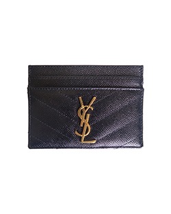 Saint Laurent Cardholder, Grainy Leather, Black, 0918